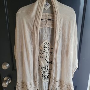 Forgotten Grace Boho Crochet Lace Fringe Kimono